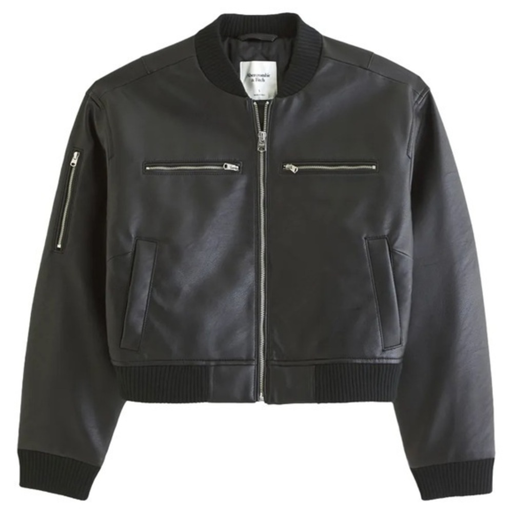 Abercrombie & Fitch Faux Leather Bomber Jacket XL